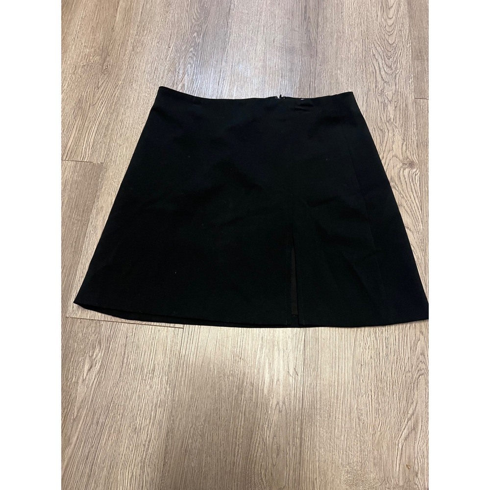 Sunday Best Aritzia Black Mini Skirt Front Slit Size 6 A-Line Casual Dressy